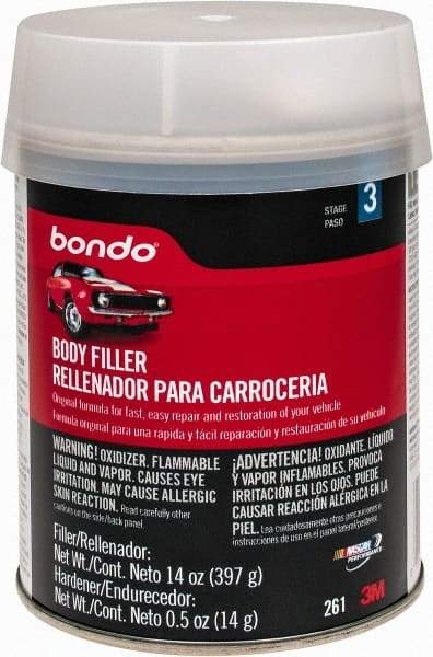 3M - Body Filler - 14 oz Body Filler, 1/2 oz Hardener - All Tool & Supply