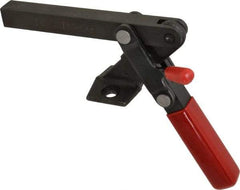 De-Sta-Co - 1,000 Lb Holding Capacity, Vertical Handle, Manual Hold Down Toggle Clamp - 65° Handle Movement, 195° Bar Opening, Solid Bar, Flanged Base, Electro-Plated Zinc, Carbon Steel - All Tool & Supply