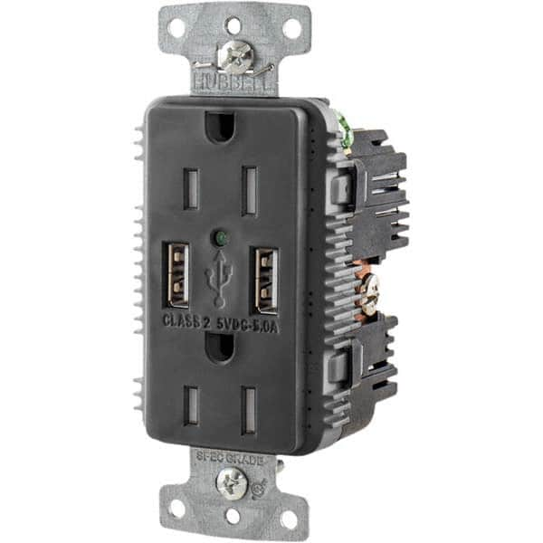 Hubbell Wiring Device-Kellems - USB Receptacles Number of USB Ports: 2 Number of Receptacles: 2 - All Tool & Supply