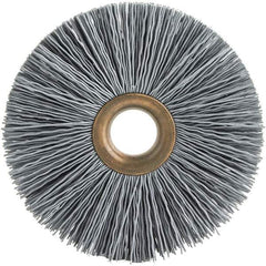 Brush Research Mfg. - 4" OD, 5/8" Arbor Hole, Crimped Abrasive Nylon Wheel Brush - 3/4" Face Width, 1-7/16" Trim Length, 20,000 RPM - All Tool & Supply