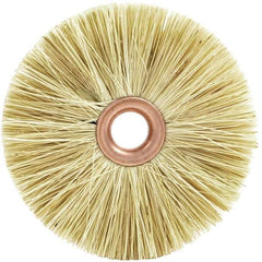 Brush Research Mfg. - 2-1/2" OD, 1/2" Arbor Hole, Crimped Tampico Wheel Brush - 3/8" Face Width, 13/16" Trim Length, 20,000 RPM - All Tool & Supply