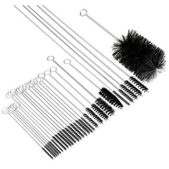 Brush Research Mfg. - 3/4" Diam Helical Nylon Tube Brush - Single Spiral, 0.028" Filament Diam, 3" Brush Length, 14" OAL, 0.245" Diam Galvanized Steel Shank - All Tool & Supply