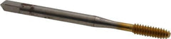 Balax - #6-32 UNC H4 Thread Limit Bottoming Thread Forming Tap - High Speed Steel, TiN Finish, 2" OAL, 11/16" Thread Length, Right Hand Thread, Series BXB - All Tool & Supply