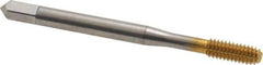 Balax - #8-32 UNC H10 Thread Limit Bottoming Thread Forming Tap - High Speed Steel, TiN Finish, 2-1/8" OAL, 3/4" Thread Length, Right Hand Thread, Series BXB - All Tool & Supply