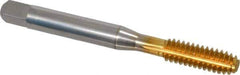 Balax - 1/4-20 UNC H5 Thread Limit Bottoming Thread Forming Tap - High Speed Steel, TiN Finish, 2-1/2" OAL, 1" Thread Length, Right Hand Thread, Series BXB - All Tool & Supply