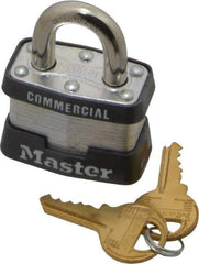 Master Lock - 3/4" Shackle Clearance, Keyed Alike Maximum Security Padlock - 9/32" Shackle Diam, Laminated Steel - All Tool & Supply