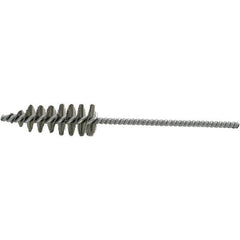 Brush Research Mfg. - 1.3" Diam Helical Steel Tube Brush - Single Spiral, 0.012" Filament Diam, 3-5/8" Brush Length, 10-1/2" OAL, 0.292" Diam Galvanized Steel Shank - All Tool & Supply