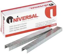 UNIVERSAL - 1/4" Leg Length, Galvanized Steel Standard Staples - 20 Sheet Capacity, For Use with All Standard Staplers - All Tool & Supply