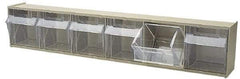 Quantum Storage - 23-5/8" Wide x 4-1/2" High x 3-5/8" Deep, Small Parts Tip Out Stacking Bin Organizer - Polystyrene Frame, 6 Compartments, 3-1/2" Wide x 3-3/4" High x 2-5/8" Deep Bin - All Tool & Supply