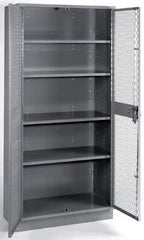 Lyon - 4 Shelf Visible Storage Cabinet - Steel, 36" Wide x 18" Deep x 72" High, Gray - All Tool & Supply