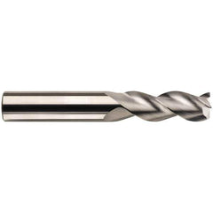 SGS - 1/2", 3 Flute, Single End, Solid Carbide, 0.06" Corner Radius End Mill - 3" OAL, 38° Helix, Right Hand Flute, 1" LOC, Right Hand Cut - All Tool & Supply