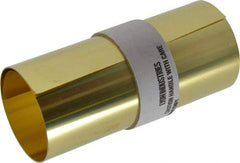 Made in USA - 100 Inch Long x 6 Inch Wide x 0.002 Inch Thick, Roll Shim Stock - Brass - All Tool & Supply