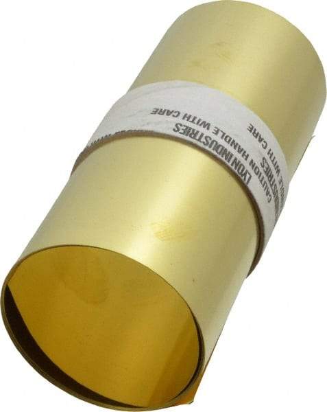 Made in USA - 100 Inch Long x 6 Inch Wide x 0.003 Inch Thick, Roll Shim Stock - Brass - All Tool & Supply