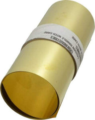 Made in USA - 100 Inch Long x 6 Inch Wide x 0.003 Inch Thick, Roll Shim Stock - Brass - All Tool & Supply