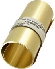 Made in USA - 100 Inch Long x 6 Inch Wide x 0.008 Inch Thick, Roll Shim Stock - Brass - All Tool & Supply