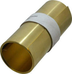 Made in USA - 100 Inch Long x 6 Inch Wide x 0.01 Inch Thick, Roll Shim Stock - Brass - All Tool & Supply