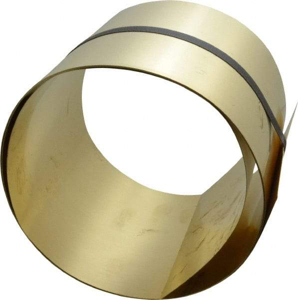 Made in USA - 100 Inch Long x 6 Inch Wide x 0.015 Inch Thick, Roll Shim Stock - Brass - All Tool & Supply