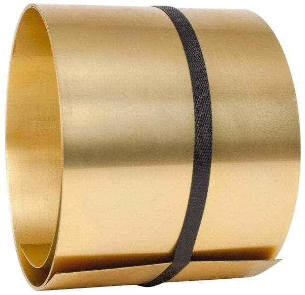 Made in USA - 100 Inch Long x 6 Inch Wide x 0.025 Inch Thick, Roll Shim Stock - Brass - All Tool & Supply