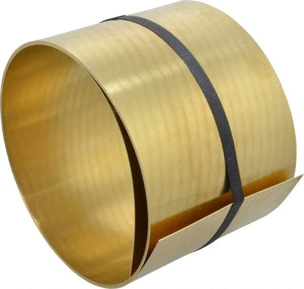 Made in USA - 100 Inch Long x 6 Inch Wide x 0.031 Inch Thick, Roll Shim Stock - Brass - All Tool & Supply