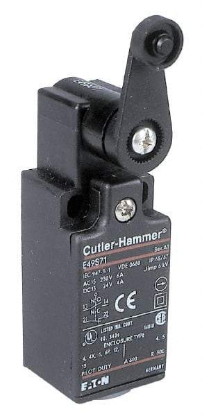 Eaton Cutler-Hammer - SPDT, NC/NO, 500 Volt, Screw Terminal, Rod Lever Actuator, General Purpose Limit Switch - 4, 13, 4X, 6P NEMA Rating, IP65 IPR Rating, Screw Mount - All Tool & Supply