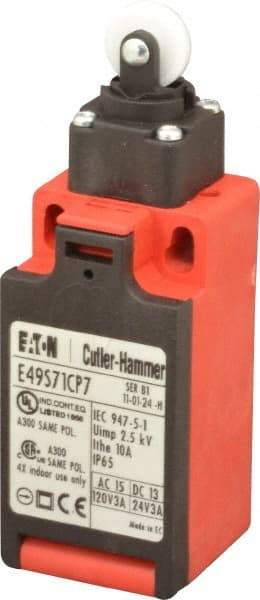 Eaton Cutler-Hammer - SPDT, NC/NO, 500 Volt, Screw Terminal, Roller Plunger Actuator, General Purpose Limit Switch - 4, 13, 4X, 6P NEMA Rating, IP65 IPR Rating, Screw Mount - All Tool & Supply