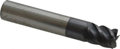 Accupro - 7/16" Diam, 9/16" Length of Cut, 7/16" Shank Diam, 2-1/2" OAL, 5 Flute Solid Carbide Square End Mill - All Tool & Supply