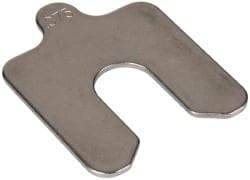 Made in USA - 5 Piece, 2 Inch Long x 2 Inch Wide x 0.075 Inch Thick, Slotted Shim Stock - Stainless Steel, 5/8 Inch Wide Slot - All Tool & Supply