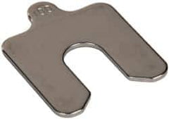 Made in USA - 5 Piece, 2 Inch Long x 2 Inch Wide x 0.1 Inch Thick, Slotted Shim Stock - Stainless Steel, 5/8 Inch Wide Slot - All Tool & Supply