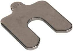 Made in USA - 5 Piece, 2 Inch Long x 2 Inch Wide x 0.125 Inch Thick, Slotted Shim Stock - Stainless Steel, 5/8 Inch Wide Slot - All Tool & Supply