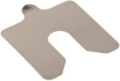 Made in USA - 20 Piece, 3 Inch Long x 3 Inch Wide x 0.003 Inch Thick, Slotted Shim Stock - Stainless Steel, 3/4 Inch Wide Slot - All Tool & Supply