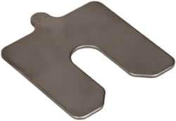 Made in USA - 5 Piece, 3 Inch Long x 3 Inch Wide x 0.1 Inch Thick, Slotted Shim Stock - Stainless Steel, 3/4 Inch Wide Slot - All Tool & Supply