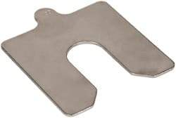 Made in USA - 5 Piece, 4 Inch Long x 4 Inch Wide x 0.1 Inch Thick, Slotted Shim Stock - Stainless Steel, 1-1/4 Inch Wide Slot - All Tool & Supply