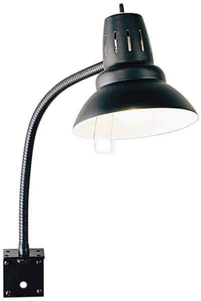 Electrix - 22 Inch, Gooseneck, Bracket Mounted, Incandescent, Black, General Purpose Task Light - 100 Watt, Nonmagnifying - All Tool & Supply