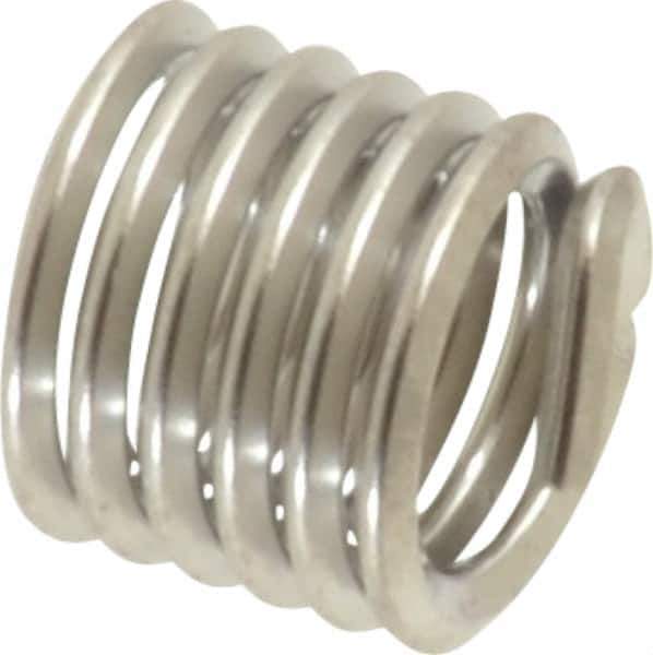 Heli-Coil - #12-24 UNC, 0.324" OAL, Free Running Helical Insert - 6 Free Coils, Tanged, 304 Stainless Steel, Bright Finish, 1-1/2D Insert Length - All Tool & Supply