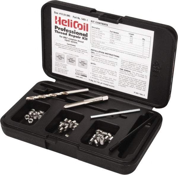 Heli-Coil - 36 Inserts, #12-24 UNC, Thread Repair Kit - 0.324" Insert Length - Exact Industrial Supply