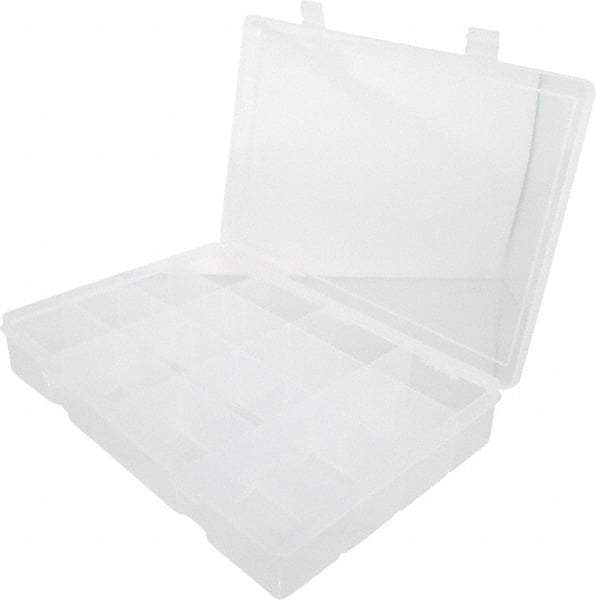 Durham - 13-1/8" Wide x 2-5/16" High x 9" Deep, Small Parts Compartment Box - Polypropylene Frame, 16 Compartments, 3-1/8" Wide x 2-1/32" High x 2-1/16" Deep Bin - All Tool & Supply