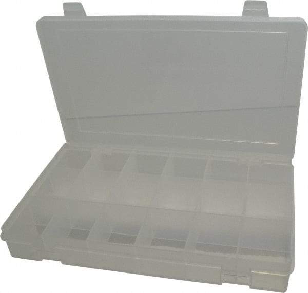 Durham - 10-13/16" Wide x 1-3/4" High x 6-3/4" Deep, Small Parts Compartment Box - Polypropylene Frame, 18 Compartments, 1-11/16" Wide x 1-9/16" High x 2" Deep Bin - All Tool & Supply