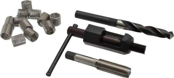 Heli-Coil - 6 Inserts, M14x1.50 Metric Fine, Thread Repair Kit - 21mm Insert Length - Exact Industrial Supply