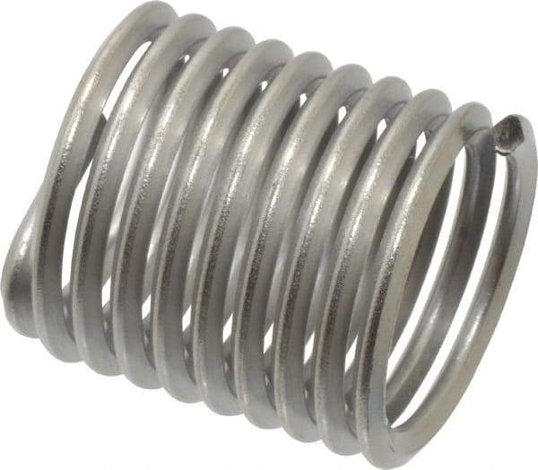 Heli-Coil - 3/4-10 UNC, 1-1/8" OAL, Free Running Helical Insert - 9-3/8 Free Coils, Tanged, Stainless Steel, Bright Finish, 1-1/2D Insert Length - All Tool & Supply