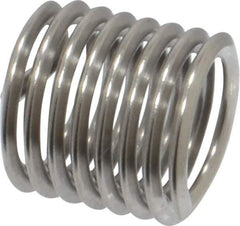 Heli-Coil - M8x1.25 Metric Coarse, 12mm OAL, Free Running Helical Insert - 7-3/8 Free Coils, Tanged, Stainless Steel, Bright Finish, 1-1/2D Insert Length - All Tool & Supply