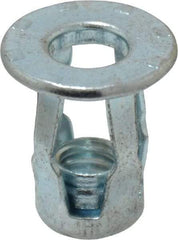 RivetKing - 1/4-20 UNC Thread, Clear Zinc Plated, Steel, Screwdriver Installed Rivet Nut - 1/64 to 0.075" Grip, 5/8" Flange Diam, 0.718" Long - All Tool & Supply