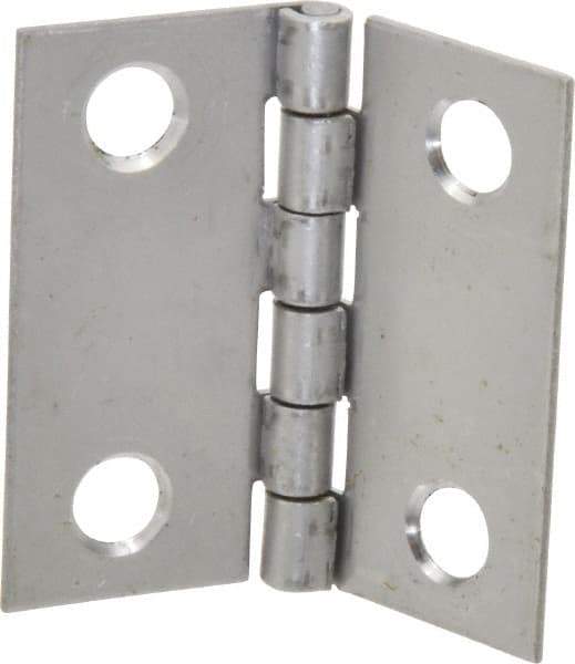 Made in USA - 1-1/2" Long x 1-1/2" Wide x 0.035" Thick, 302/304 Stainless Steel Commercial Hinge - 4 Holes, 0.086" Pin Diam - All Tool & Supply