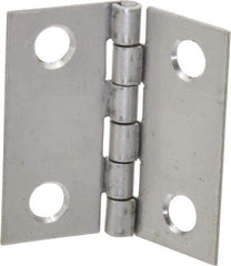 Made in USA - 1-1/2" Long x 1-1/2" Wide x 0.035" Thick, 302/304 Stainless Steel Commercial Hinge - 4 Holes, 0.086" Pin Diam - All Tool & Supply