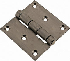 Made in USA - 3" Long x 3" Wide x 1/8" Thick, 302/304 Stainless Steel Commercial Hinge - 6 Holes, 0.25" Pin Diam - All Tool & Supply