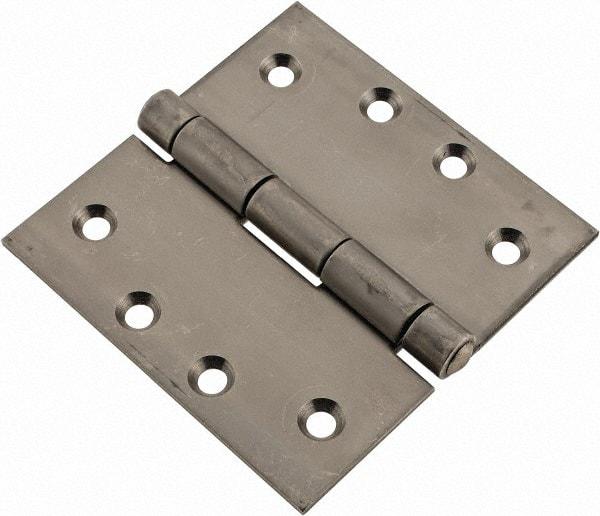 Made in USA - 4" Long x 4" Wide x 1/8" Thick, 302/304 Stainless Steel Commercial Hinge - 8 Holes, 0.25" Pin Diam - All Tool & Supply