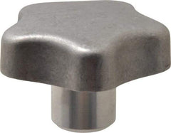 J.W. Winco - 50mm Head Diam, 5 Point Lobed Knob - M8x1.25 Hole, Aluminum - All Tool & Supply