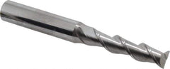 SGS - 5/16", 1-3/8" LOC, 3/8" Shank Diam, 3-1/8" OAL, 2 Flute, Solid Carbide Square End Mill - Single End, Uncoated, Spiral Flute, 45° Helix, Centercutting, Right Hand Cut, Right Hand Flute, Series 44 - All Tool & Supply