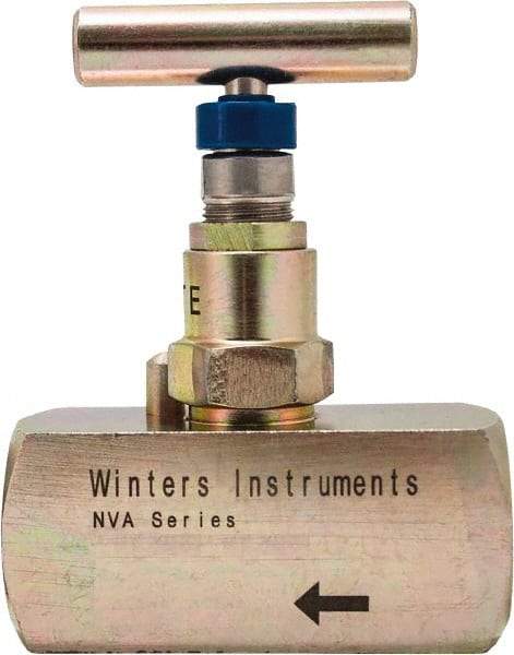 Value Collection - 1/2" Pipe, Inline Hard Seat Needle Valve - FNPT x FNPT Ends, Alloy Valve, 10,000 Max psi - All Tool & Supply