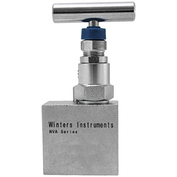 Value Collection - 1/4" Pipe, Angled Hard Seat Needle Valve - FNPT x FNPT Ends, Grade 316 Stainless Steel Valve, 10,000 Max psi - All Tool & Supply