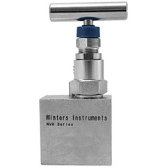 Value Collection - 1" Pipe, Angled Hard Seat Needle Valve - FNPT x FNPT Ends, Grade 316 Stainless Steel Valve, 10,000 Max psi - All Tool & Supply